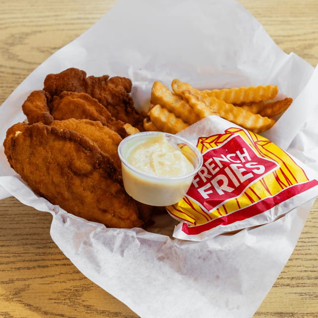 Chicken Strips with Fries.