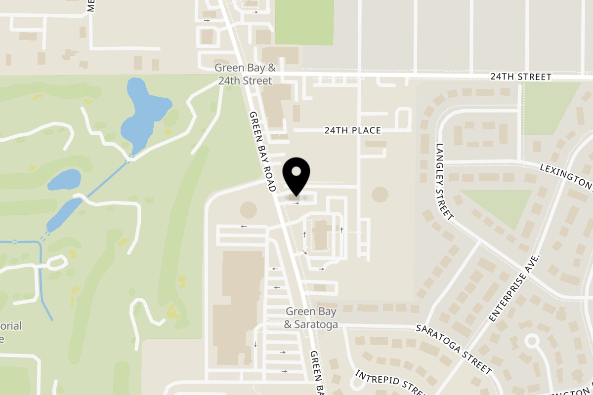Map showing the location of 5 Points Restaurant on 2505 Green Bay Rd in North Chicago